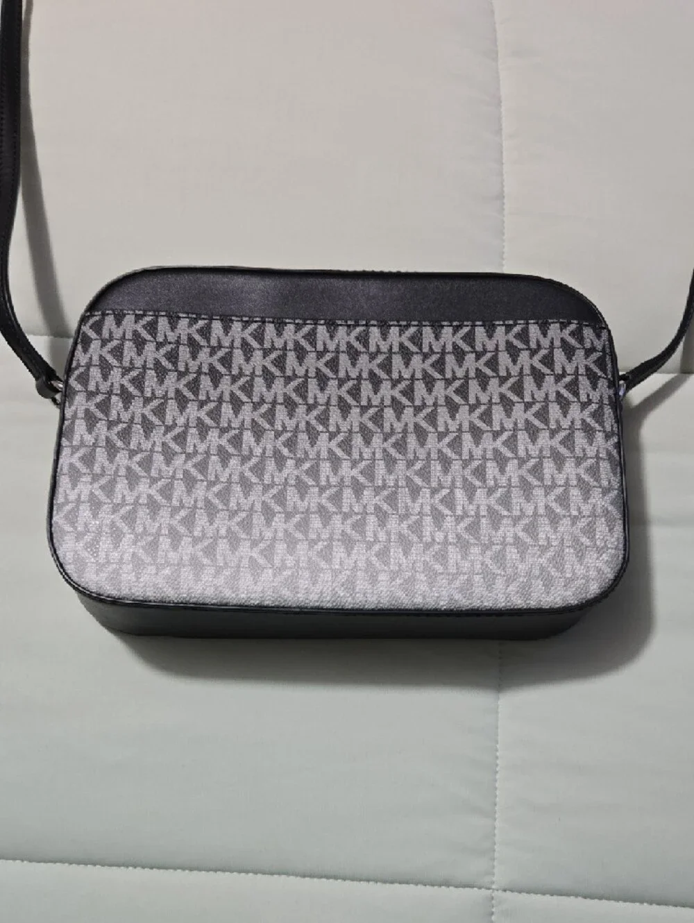 Michael Kors Gray Signature MK Crossbody with Chain Detail - Picture 3 of 9